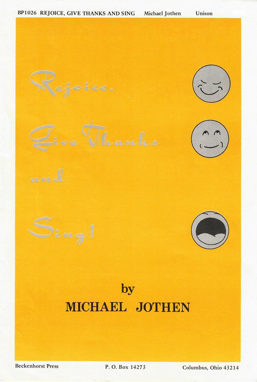 Rejoice, Give Thanks and Sing Unison Choir scores gallery preview page 1