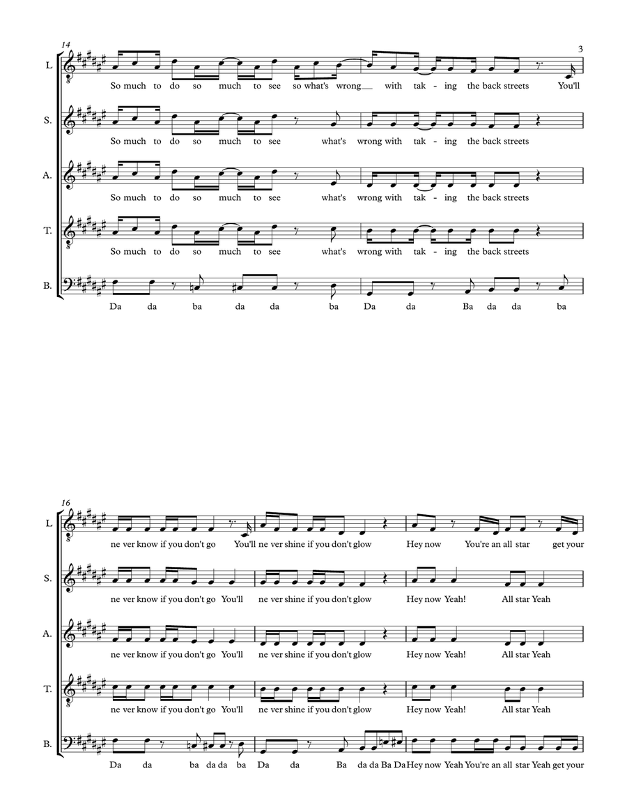 All Star All Star 4-Part scores gallery preview page 3