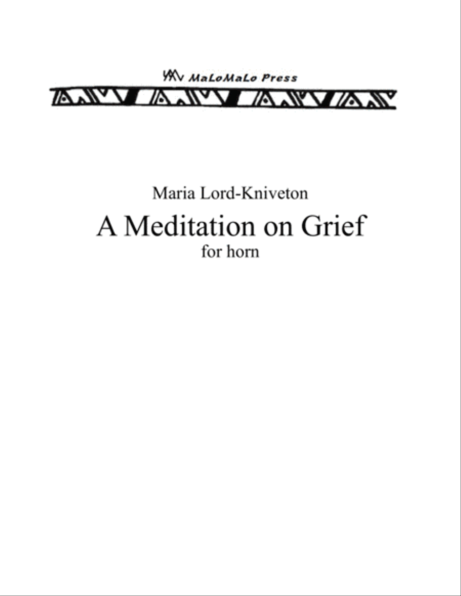 A Meditation on Grief Horn Solo scores gallery preview page 1