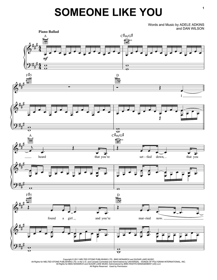 Someone Like You Acoustic Guitar scores gallery preview page 1