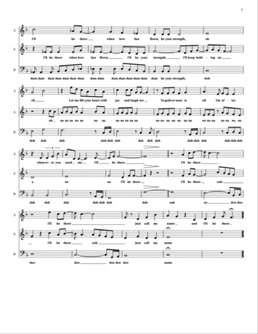 I'll Be There 3-Part scores gallery preview page 3