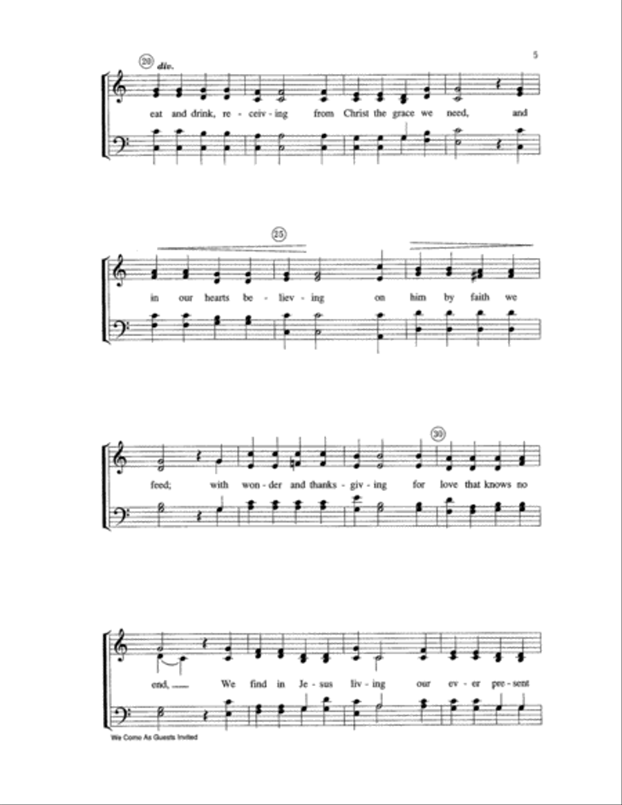 We Come as Guests Invited 4-Part scores gallery preview page 5