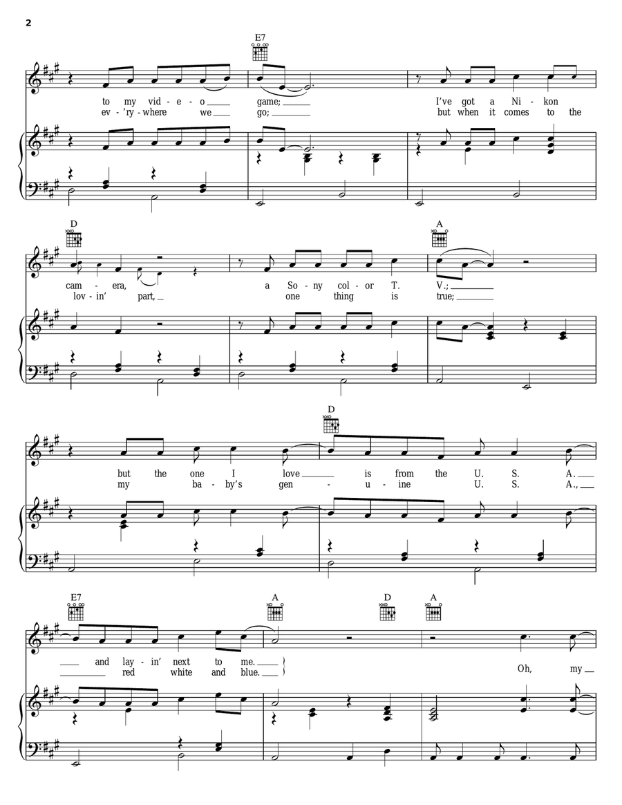 American Made American Made Piano, Vocal, Guitar scores gallery preview page 2
