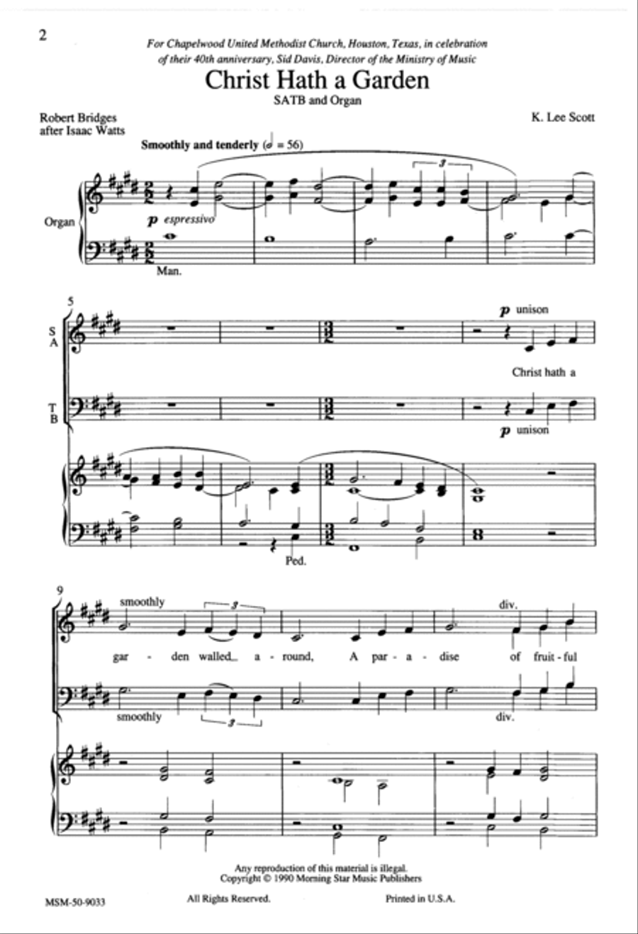 Christ Hath a Garden 4-Part scores gallery preview page 2