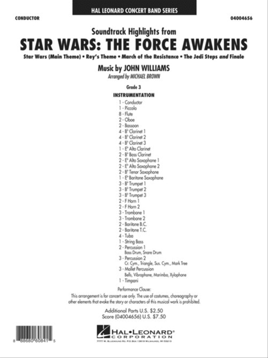 Soundtrack Highlights from Star Wars: The Force Awakens Concert Band scores gallery preview page 2