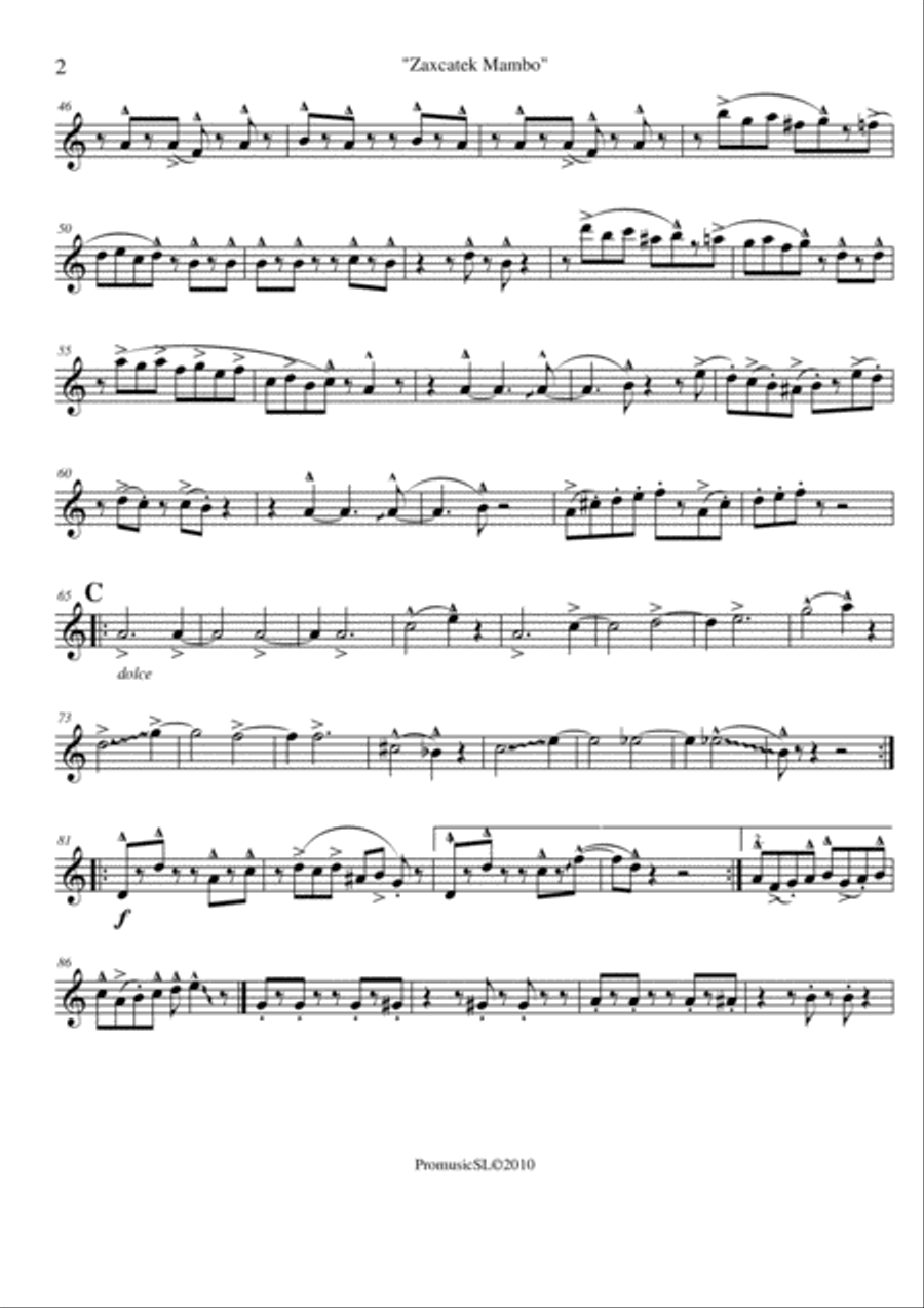 Zaxcatek Mambo Jazz Ensemble scores gallery preview page 6