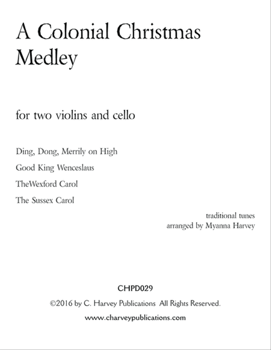 A Colonial Christmas Medley for String Trio String Trio scores gallery preview page 2