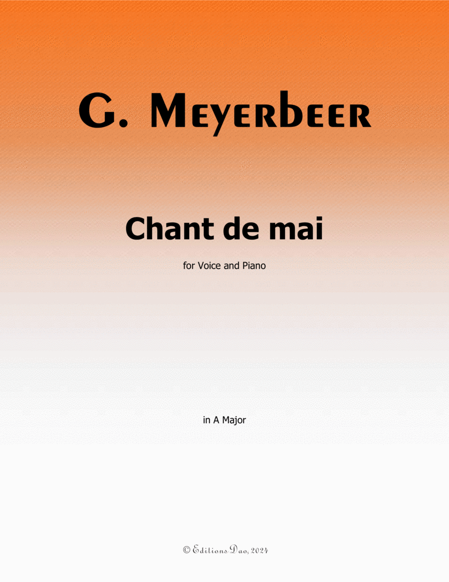 Chant de mai, by Meyerbeer, in A Major Piano, Vocal scores gallery preview page 1