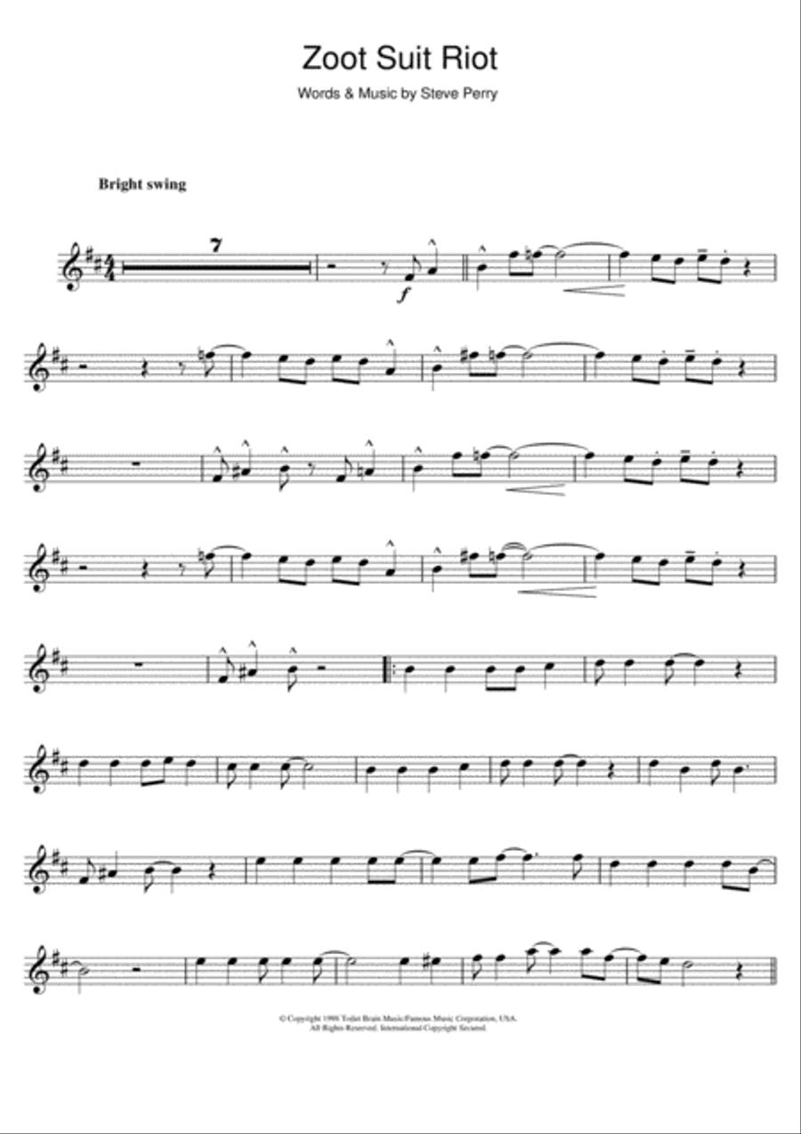 Zoot Suit Riot Clarinet Solo scores gallery preview page 1