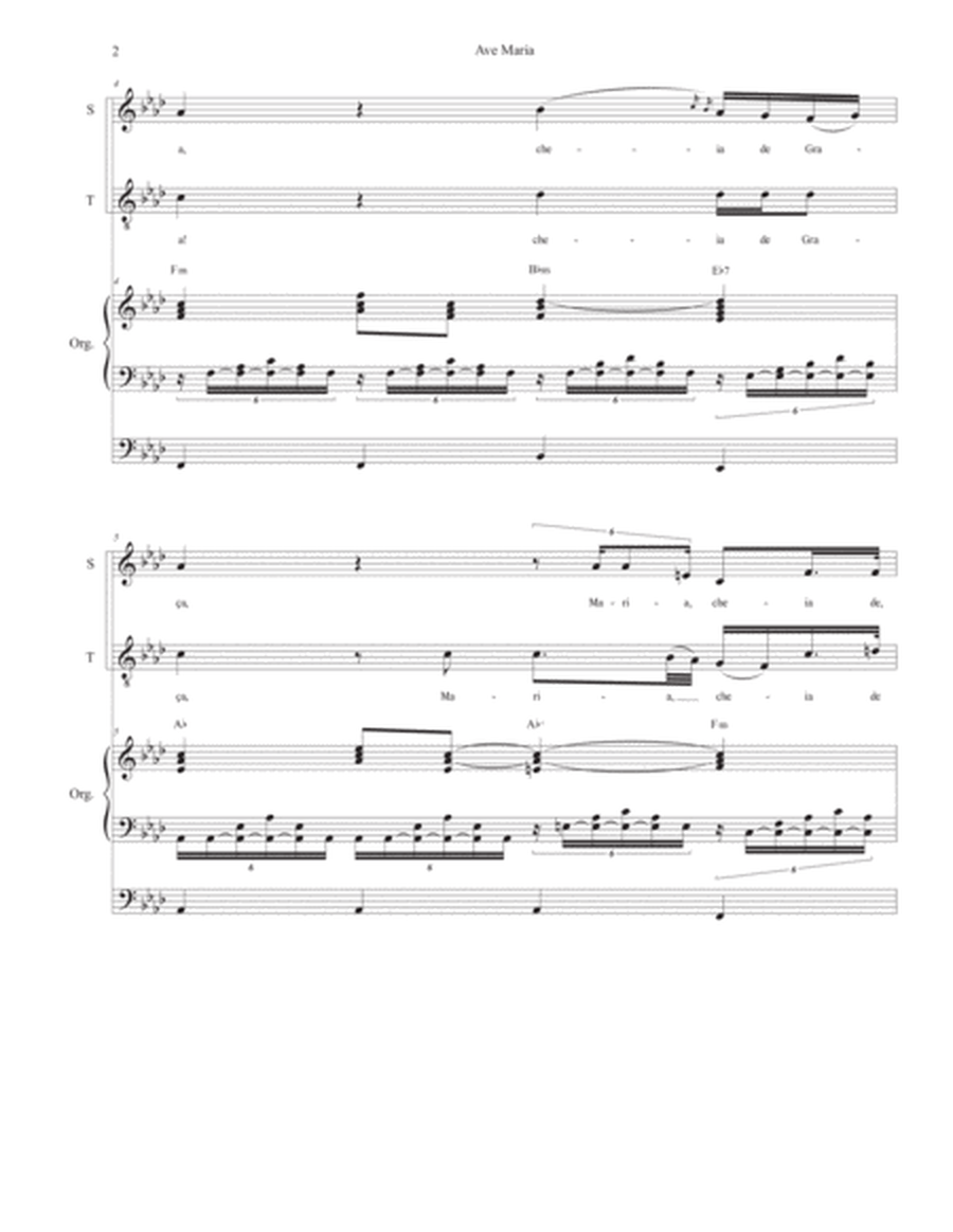 Ave Maria (Portuguese Lyrics - Duet for Soprano & Tenor Solo - Medium Key - Organ Accompaniment) image number null