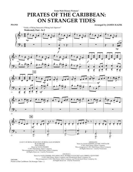 Pirates Of The Caribbean: On Stranger Tides - Piano
