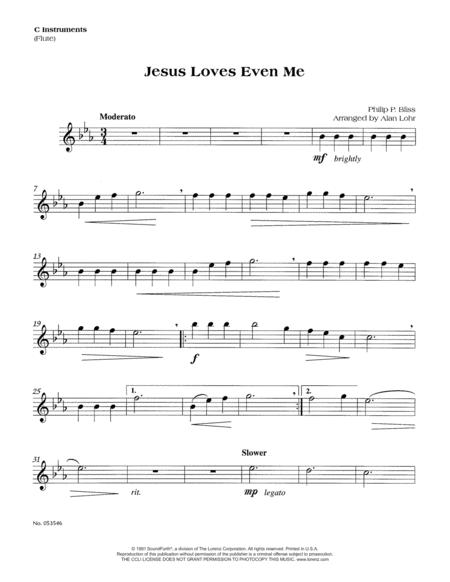 Jesus Loves Even Me - Flute