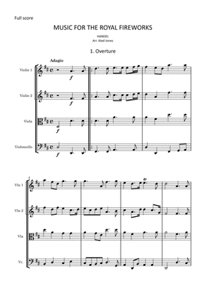Handel - Music For The Royal Fireworks for String Quartet