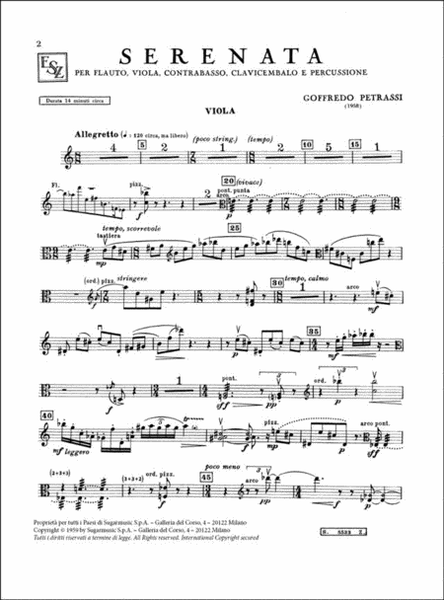 Serenata (1958) per 5 strumenti (14’)