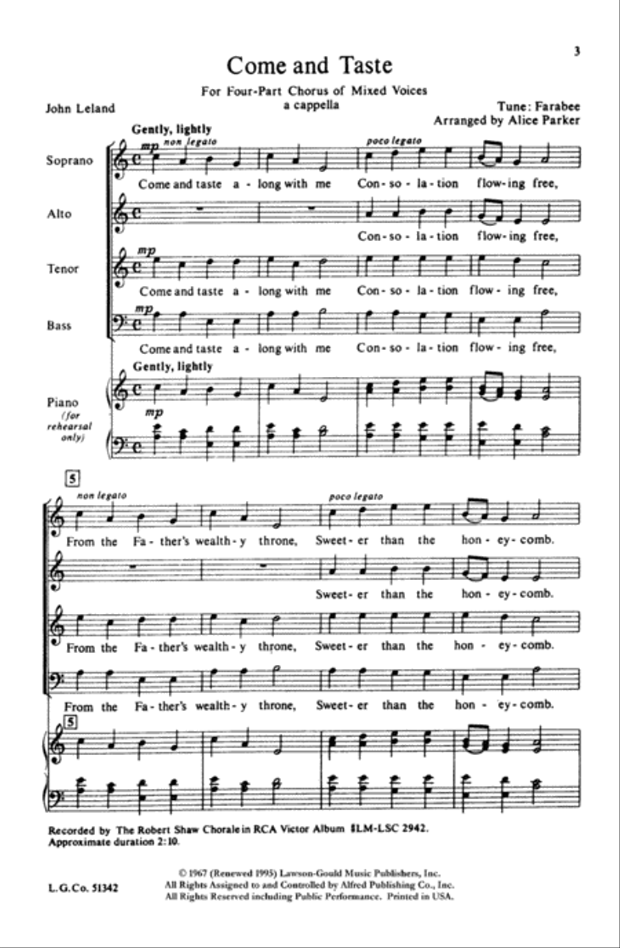 Come and Taste 4-Part scores gallery preview page 12