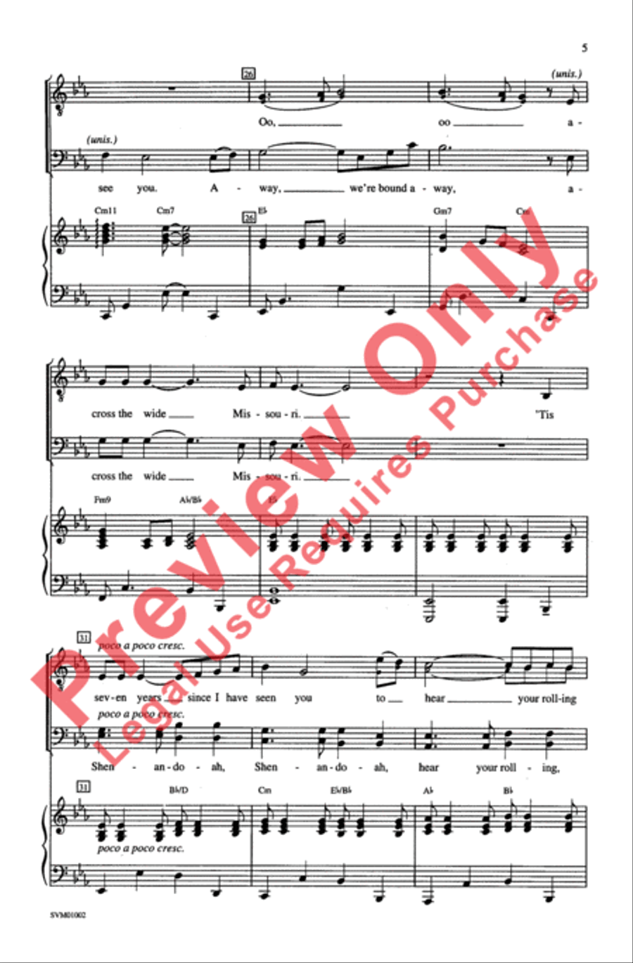 Shenandoah Shenandoah Men's Choir scores gallery preview page 5