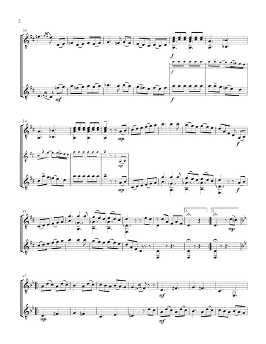 Sonata in D (Guitar Duo) - Score and Parts Acoustic Guitar scores gallery preview page 2