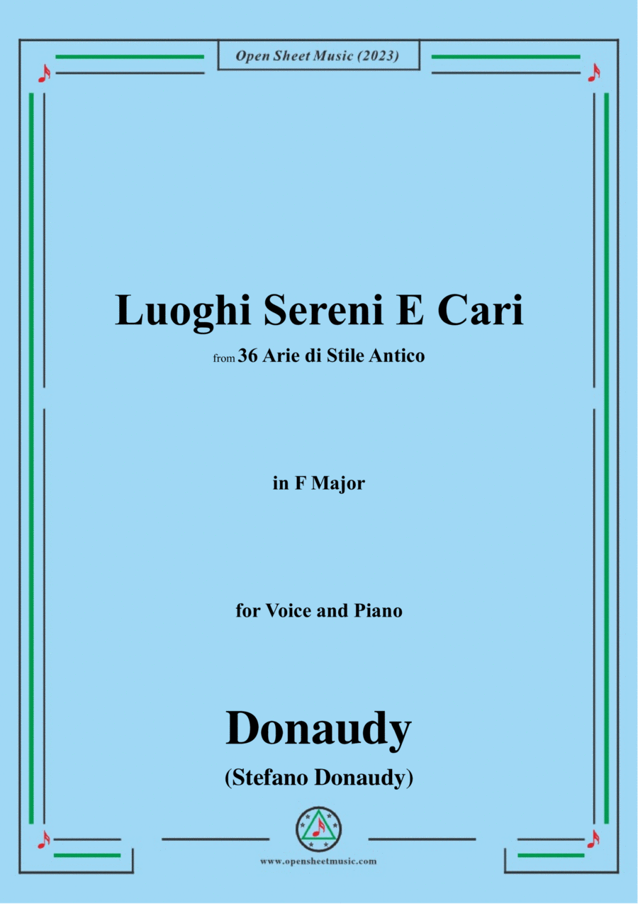 Donaudy-Luoghi Sereni E Cari,in F Major Voice scores gallery preview page 1
