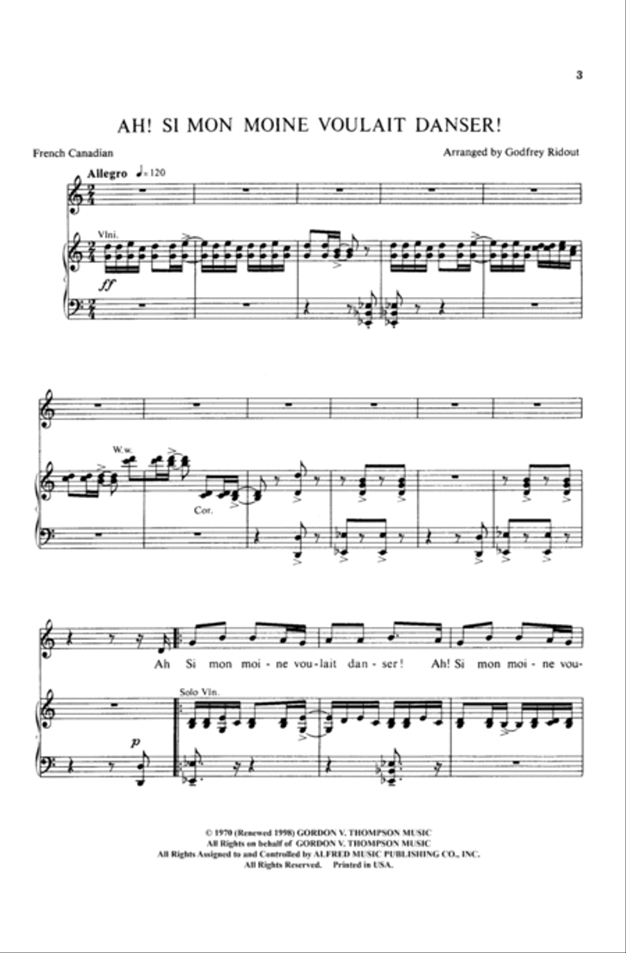 Ah! Si Mon Moine Voulait Danser Unison Choir scores gallery preview page 2
