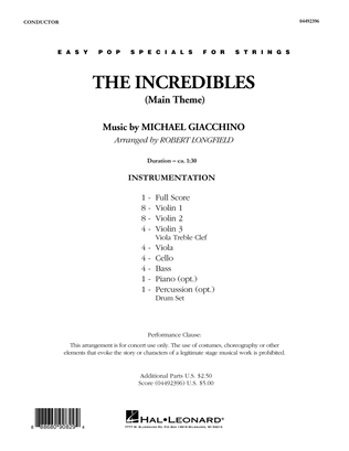 The Incredibles (Main Theme) (arr. Robert Longfield) - Conductor Score (Full Score)