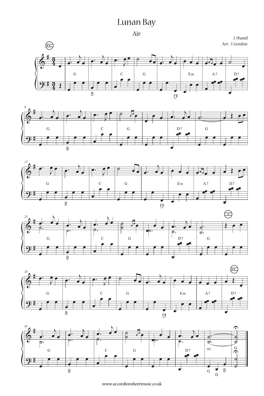 Lunan Bay Accordion scores gallery preview page 1