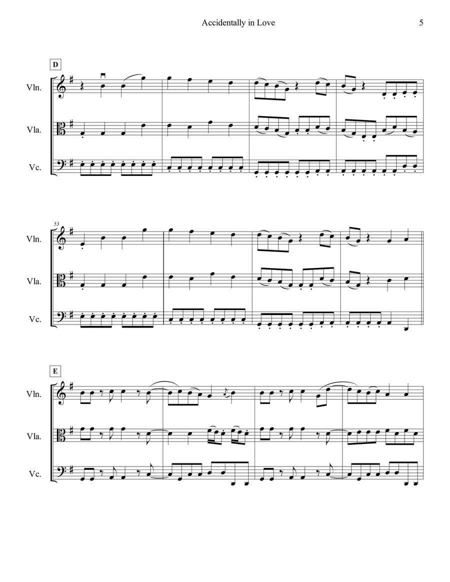Accidentally In Love String Trio scores gallery preview page 6