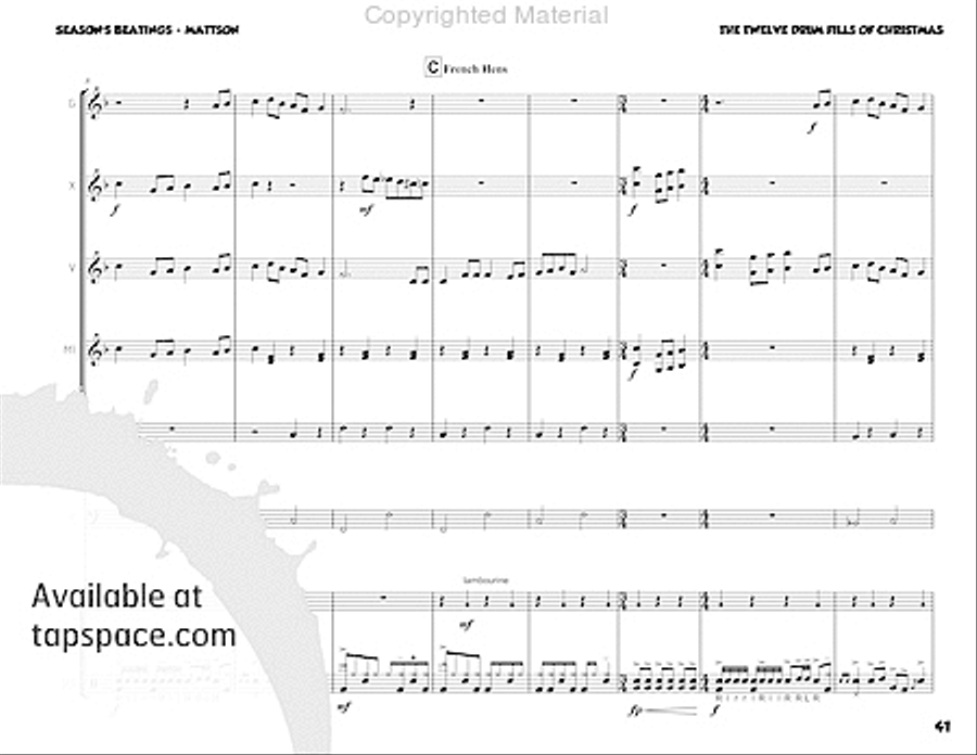Season's Beatings Percussion Ensemble scores gallery preview page 57