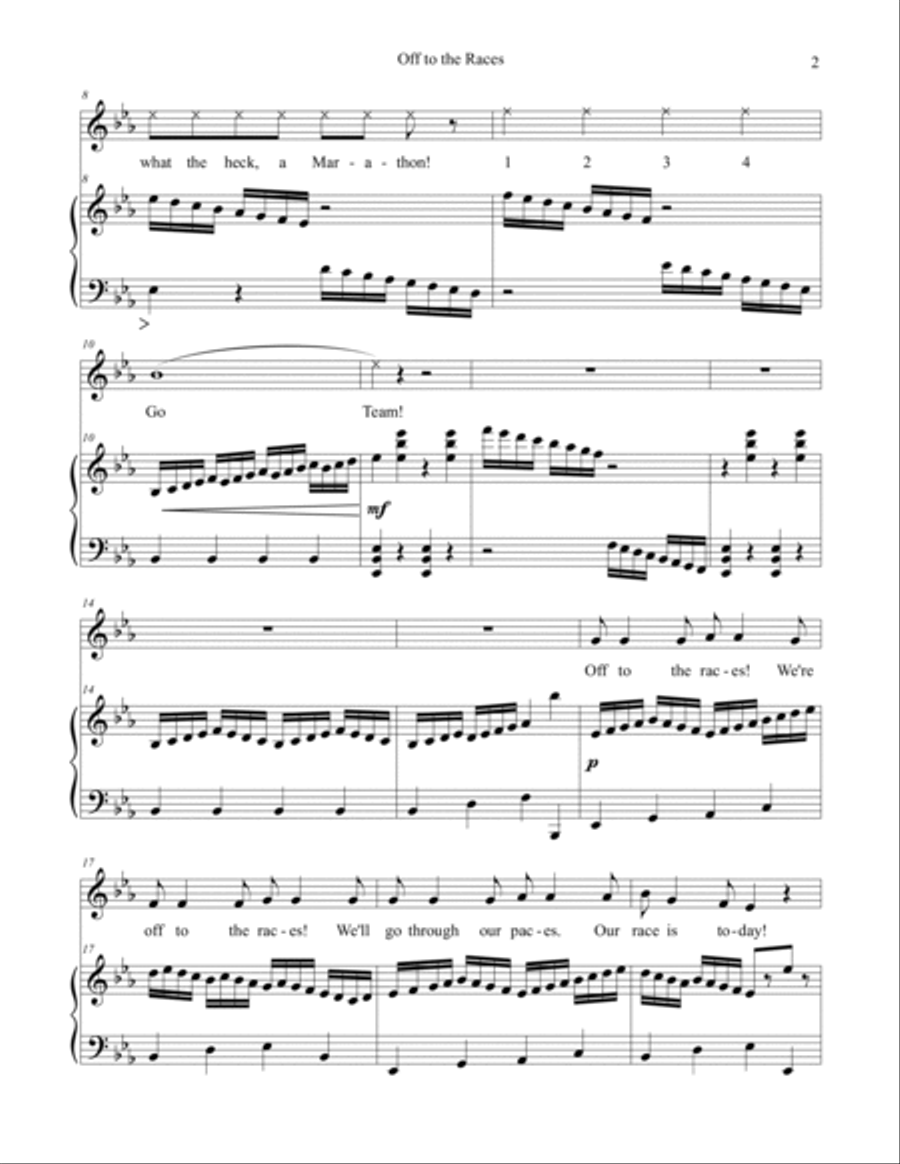 Off to the Races Off to the Races Unison Choir scores gallery preview page 3