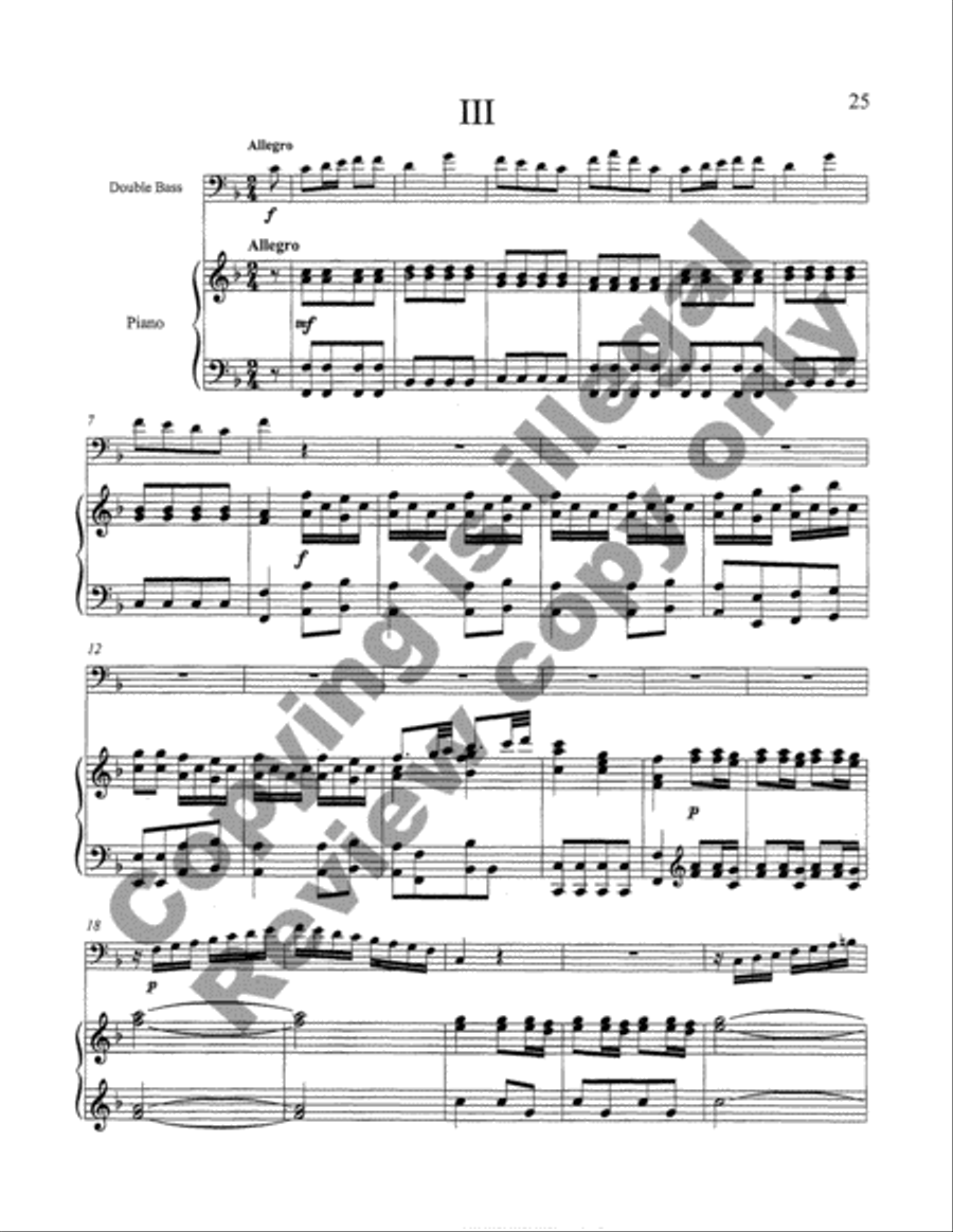 Concerto for Double Bass and Orchestra (in F) (Double Bass/Piano Score) Orchestra scores gallery preview page 9