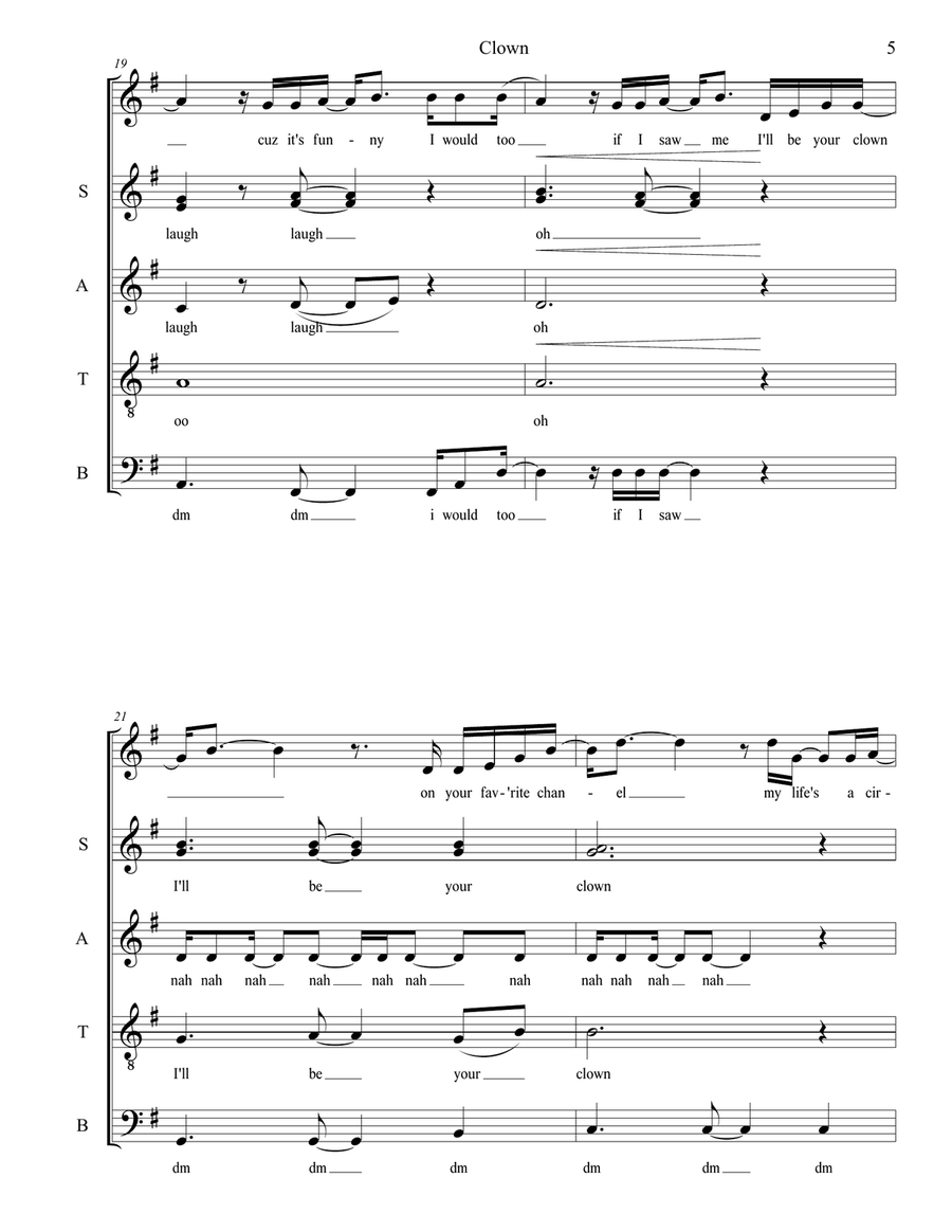 Clown 4-Part scores gallery preview page 5