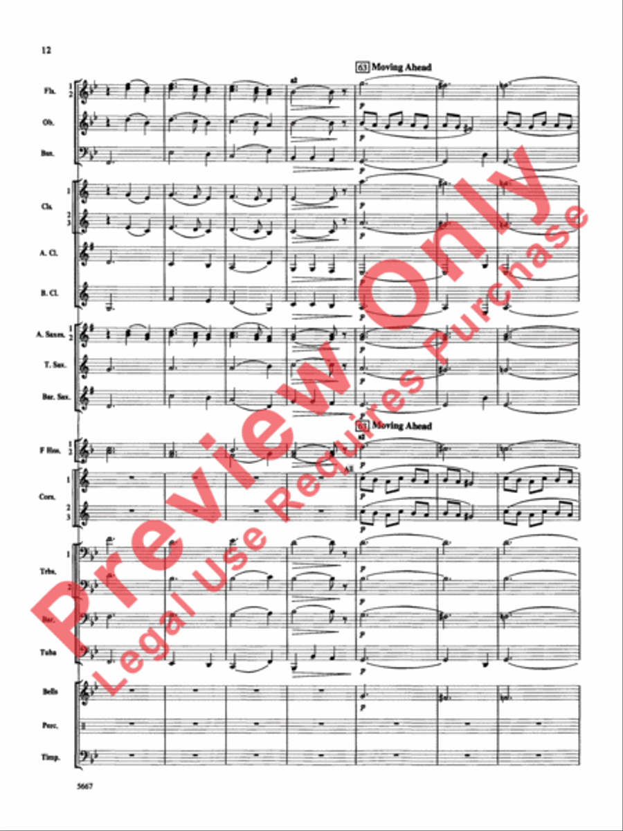 Jackson Lake Overture Concert Band scores gallery preview page 13