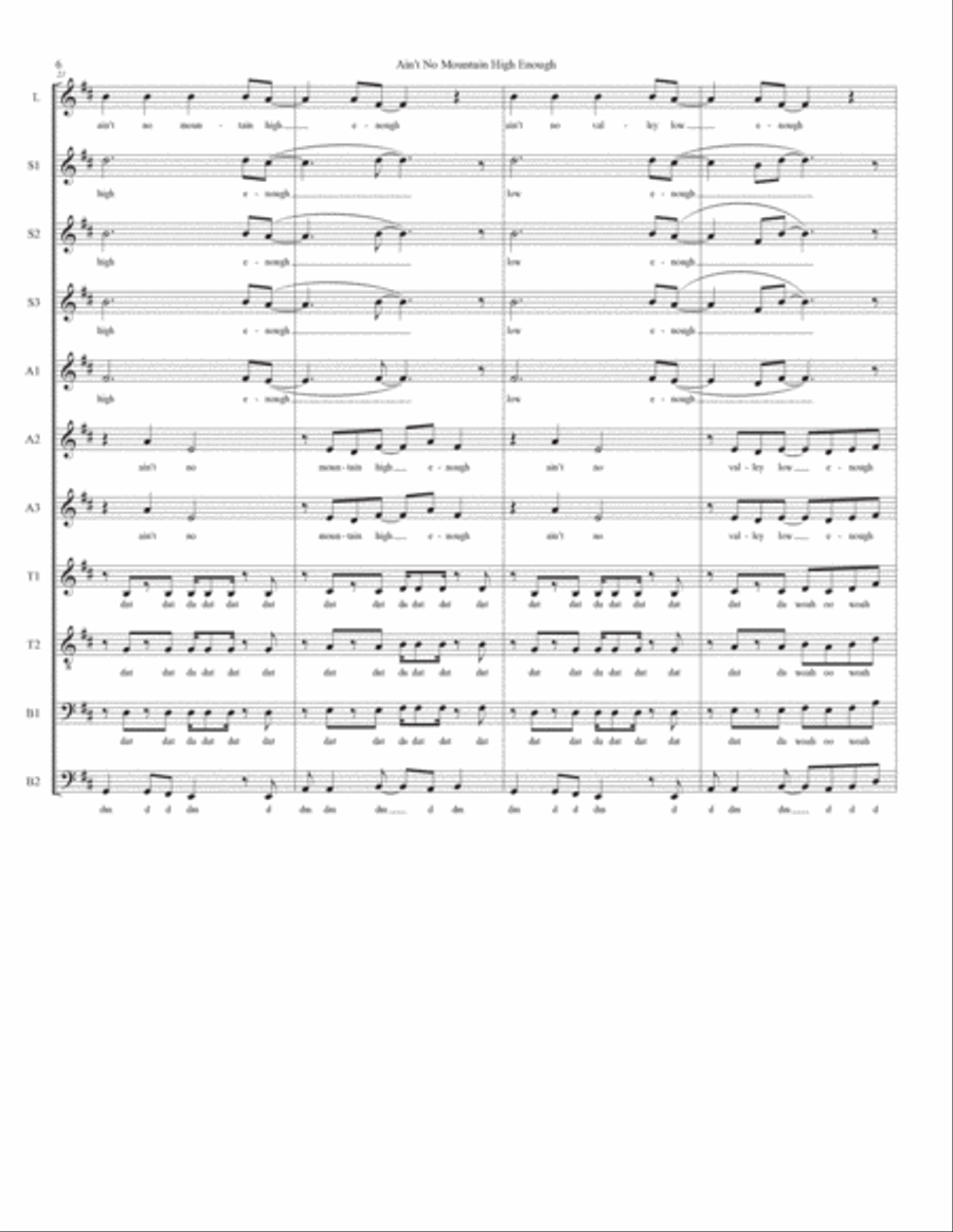 Ain't No Mountain High Enough Divisi scores gallery preview page 6