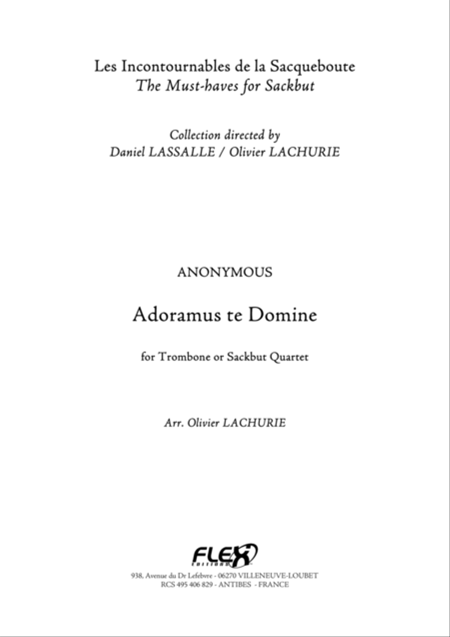 Adoramus te Domine Adoramus te Domine Trombone Quartet scores gallery preview page 1