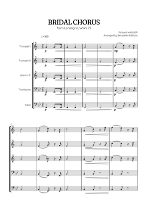 Wagner • Here Comes the Bride (Bridal Chorus) from Lohengrin | brass quintet sheet music