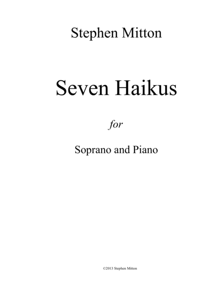 Seven Haikus for Soprano and Piano image number null