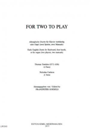 Book cover for For two to play