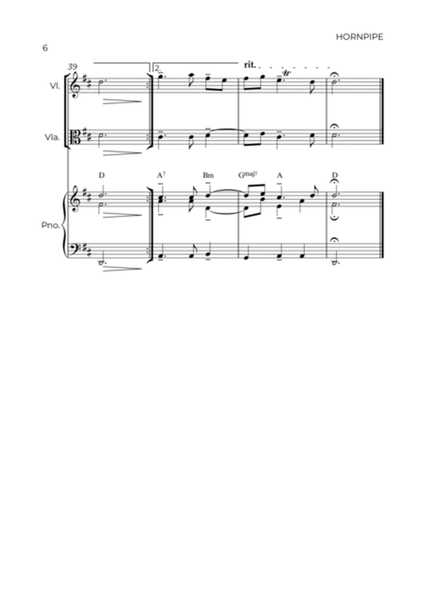 HORNPIPE - HANDEL - STRING PIANO TRIO (VIOLIN, VIOLA & PIANO) image number null