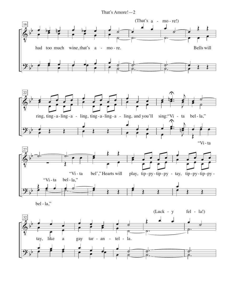 That's Amore (That's Love) TTBB scores gallery preview page 2