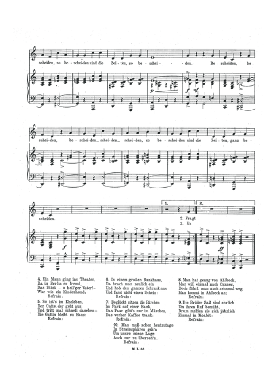 Bescheiden, bescheiden . . . Piano, Vocal scores gallery preview page 3
