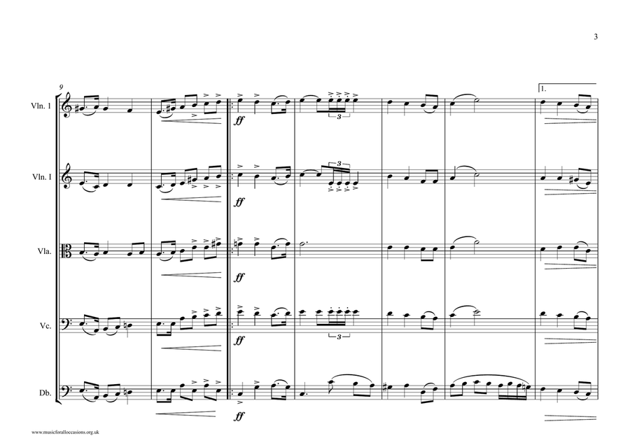 Bulgarian National Anthem for String Orchestra (World National Anthem Series) String Orchestra scores gallery preview page 3