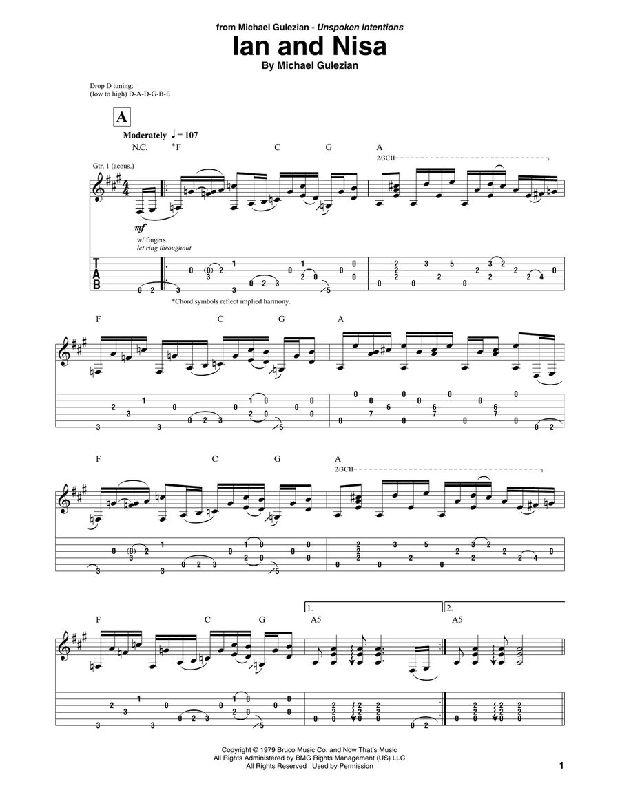 Ian And Nisa Ian And Nisa Guitar Solo scores gallery preview page 1