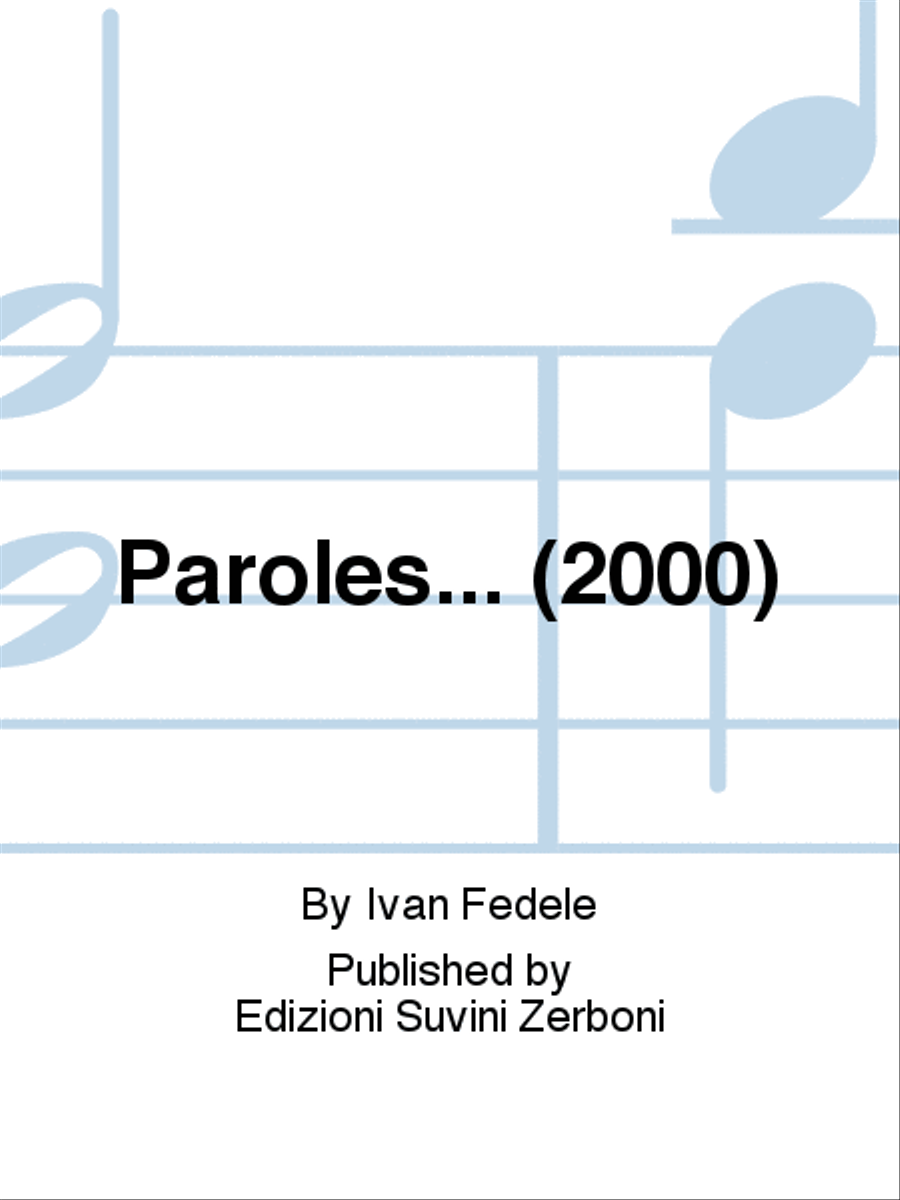 Paroles... (2000) Voice scores gallery preview page 1
