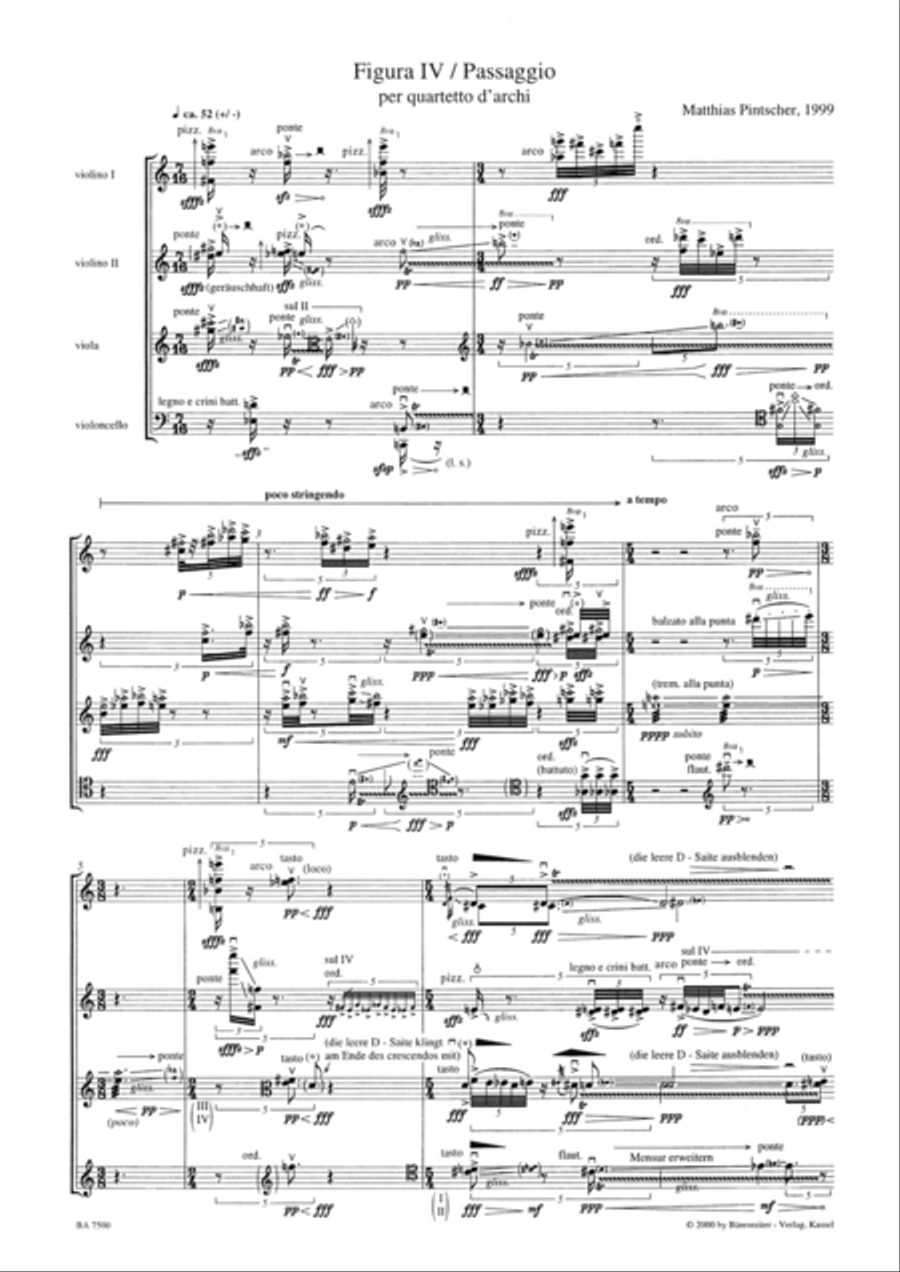 Figura IV / Passaggio per quartetto darchi String Quartet scores gallery preview page 2
