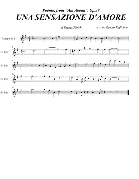 POEME - Op. 39 - Z. Fibich - Arr. for Brass Trio - With Parts image number null