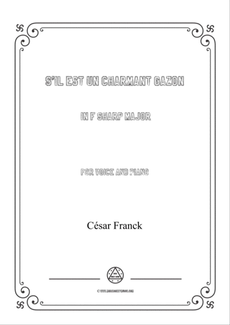 Franck-S'il est un charmant gazon in F sharp Major,for voice and piano Voice Solo scores gallery preview page 1