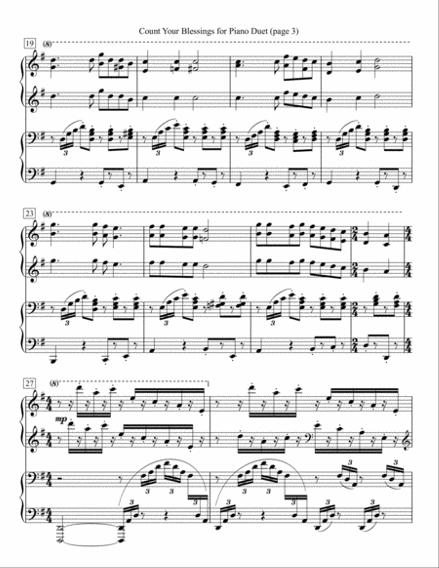 Count Your Blessings for Piano Duet 1 Piano, 4-Hands scores gallery preview page 3