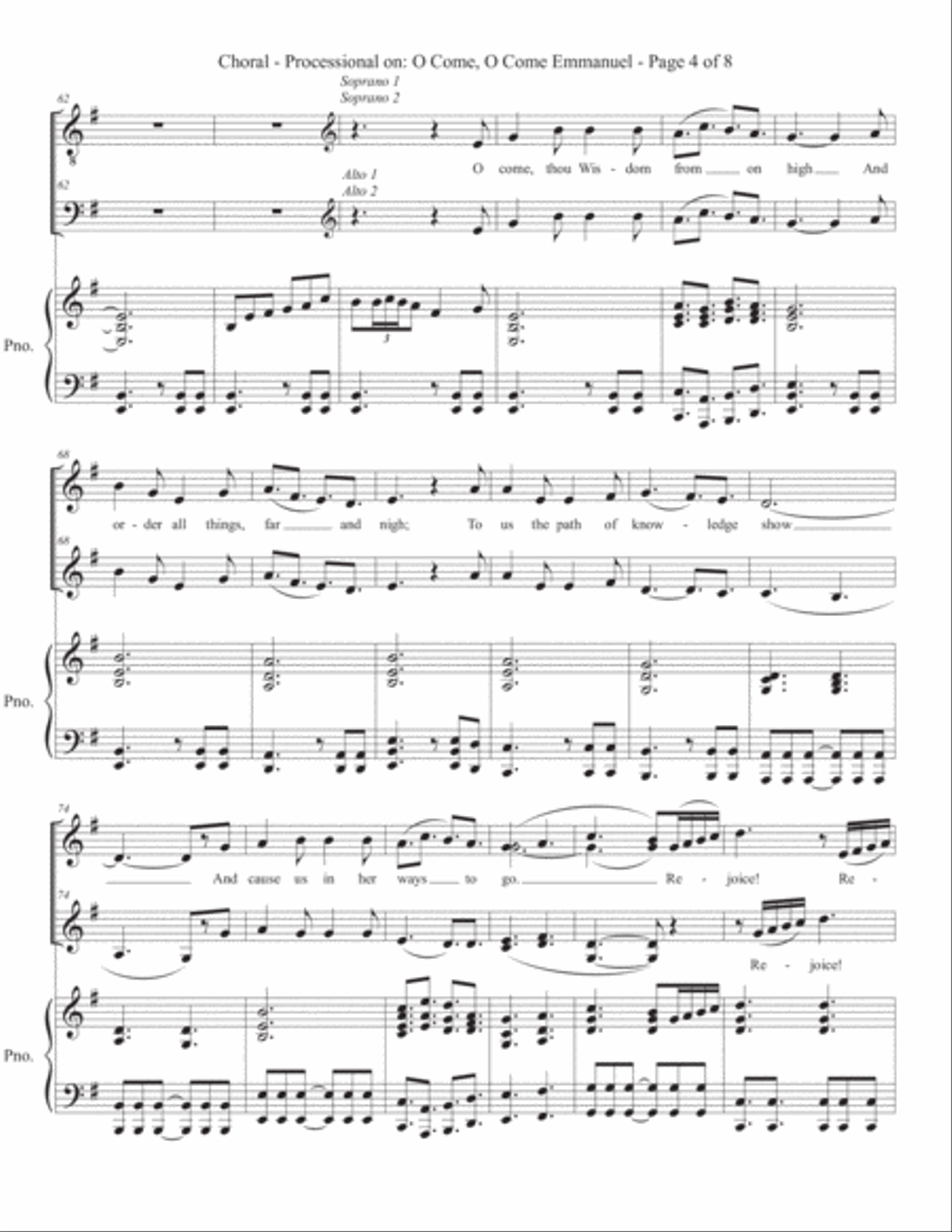 O Come, O Come Emmanuel O Come, O Come Emmanuel 4-Part scores gallery preview page 4