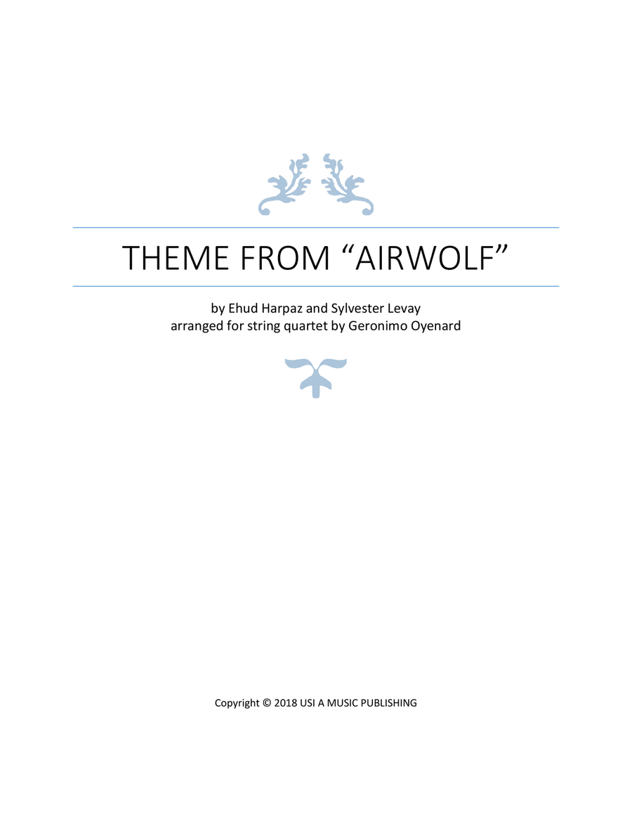 Airwolf Theme String Quartet scores gallery preview page 1