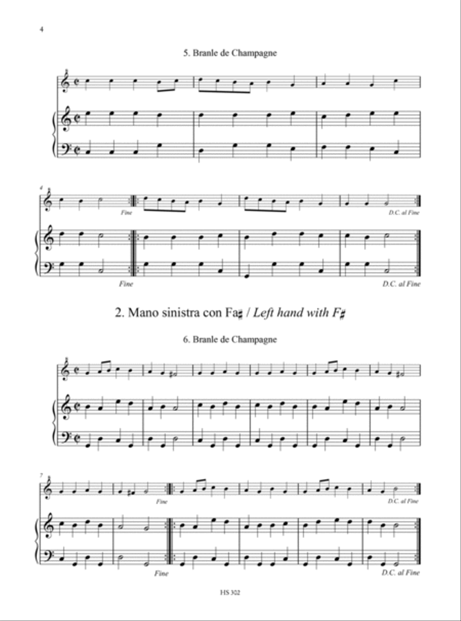 Danseries. Progressive Anthology of Dances from the French Renaissance for Descant Recorder, optional Treble or Tenor Recorder and Keyboard Instrument - Vol. 1: Easy to Intermediate Level Soprano Recorder scores gallery preview page 3