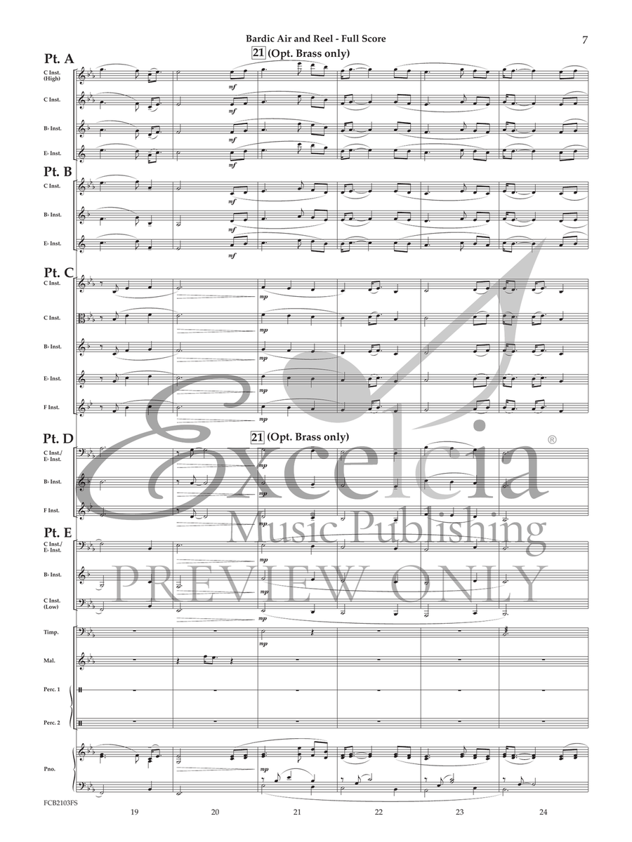 Bardic Air and Reel (Score) Concert Band scores gallery preview page 8